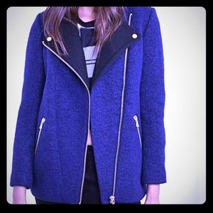 Forever 21 Moto Jacket Cobalt Blue